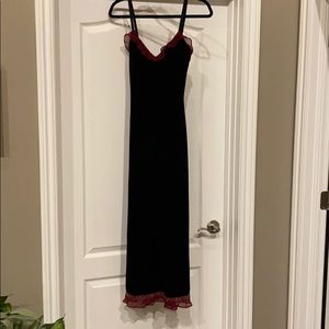 Betsey Johnson velvet chiffon beaded formal dress